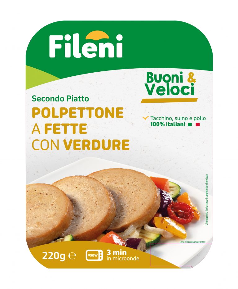 Fileni amplia la gamma “Buoni & Veloci” con il nuovo Polpettone a fette con verdure