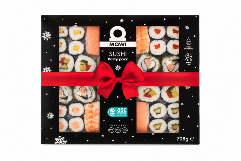 Mowi si prepara al Natale con tre confezioni speciali tra salmone affumicato e sushi