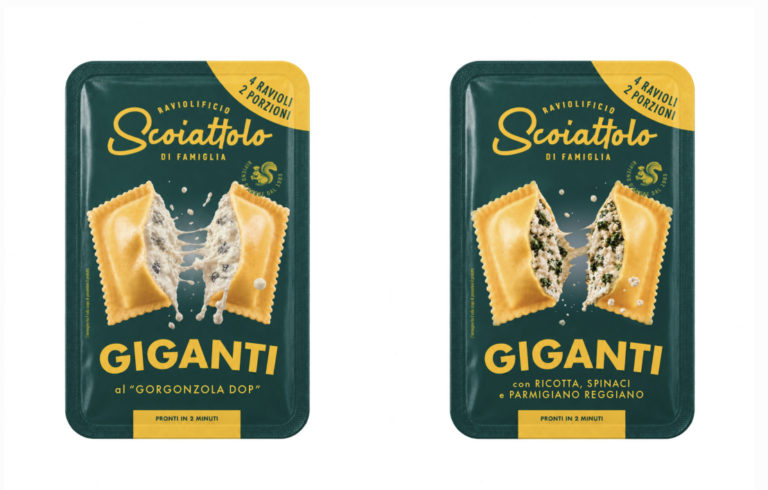Scoiattolo rinnova il packaging dei Giganti, più visibilità a scaffale per i ravioli con il 70% di ripieno